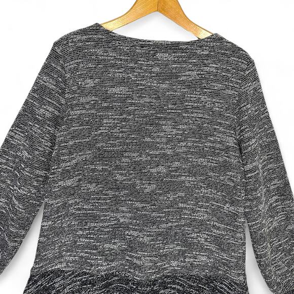 Ann Taylor LOFT Long Sleeve Tweed Drop Waist Dress M Gray Balloon Sleeve A-Line - Picture 7 of 10